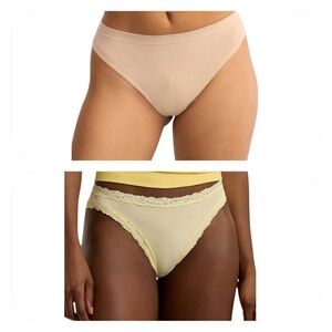 Set of Two Lauren Ralph Lauren Women XL Underwear Panties Yellow and Cream